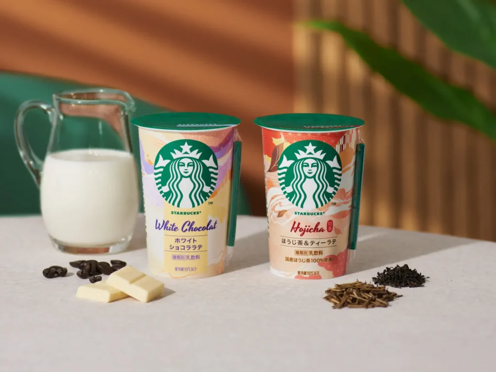 スタバのチルドカップに秋の2品　「ホワイトショコララテ」「ほうじ茶＆ティーラテ」が9月8日発売、8,000名へのeGift企画も