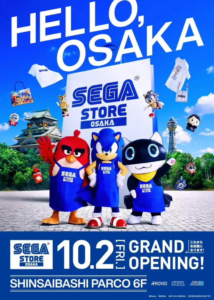 心斎橋PARCOに「SEGA STORE OSAKA」誕生 10月2日オープン。関西初の旗艦店、限定グッズやオープン記念ノベルティも。